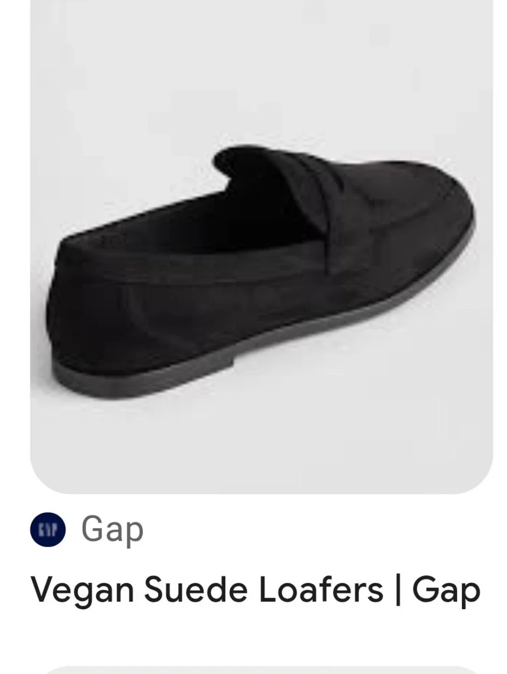 GAP Vegan Suede Loafers size Womens 8 In Color True Black